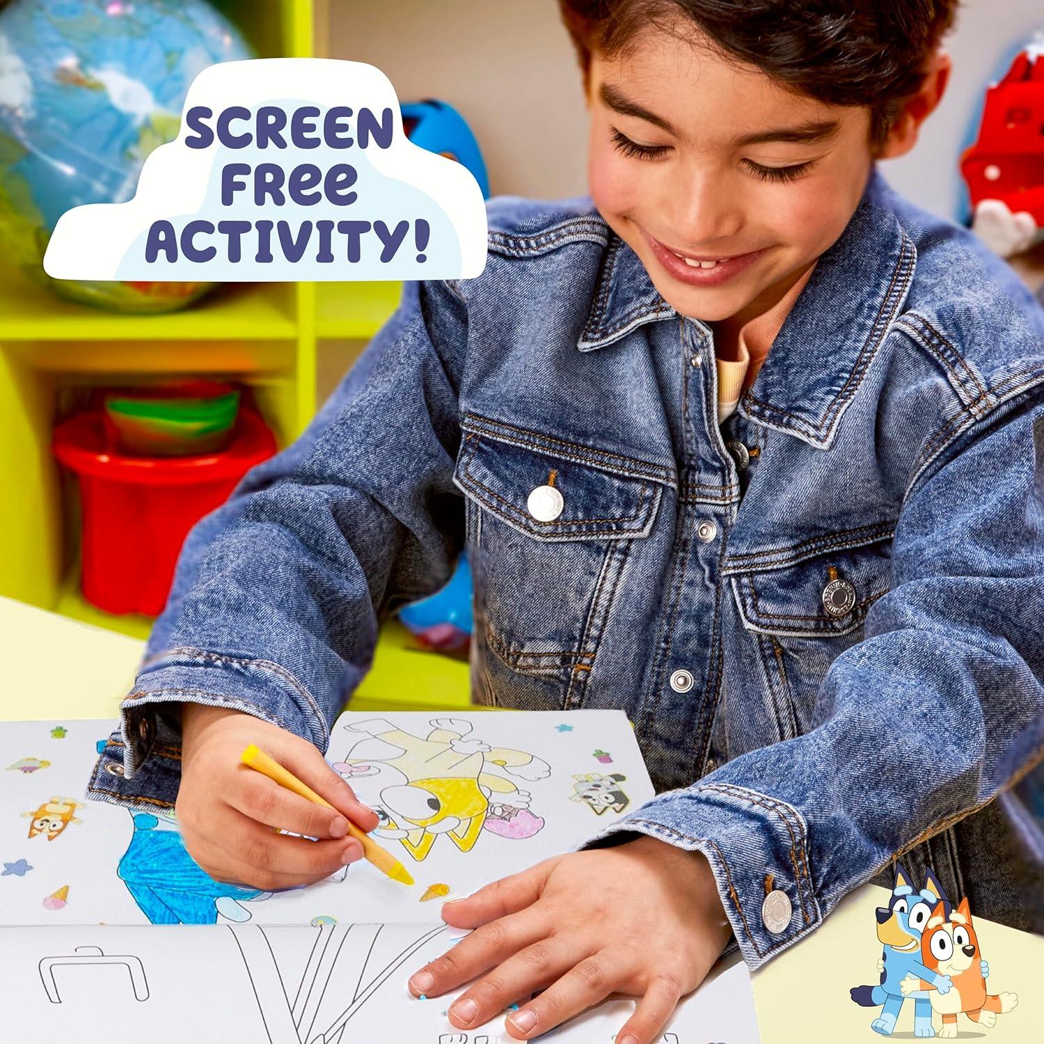 Papel de Colorear Jumbo Bluey 60 Páginas + 10 Crayones