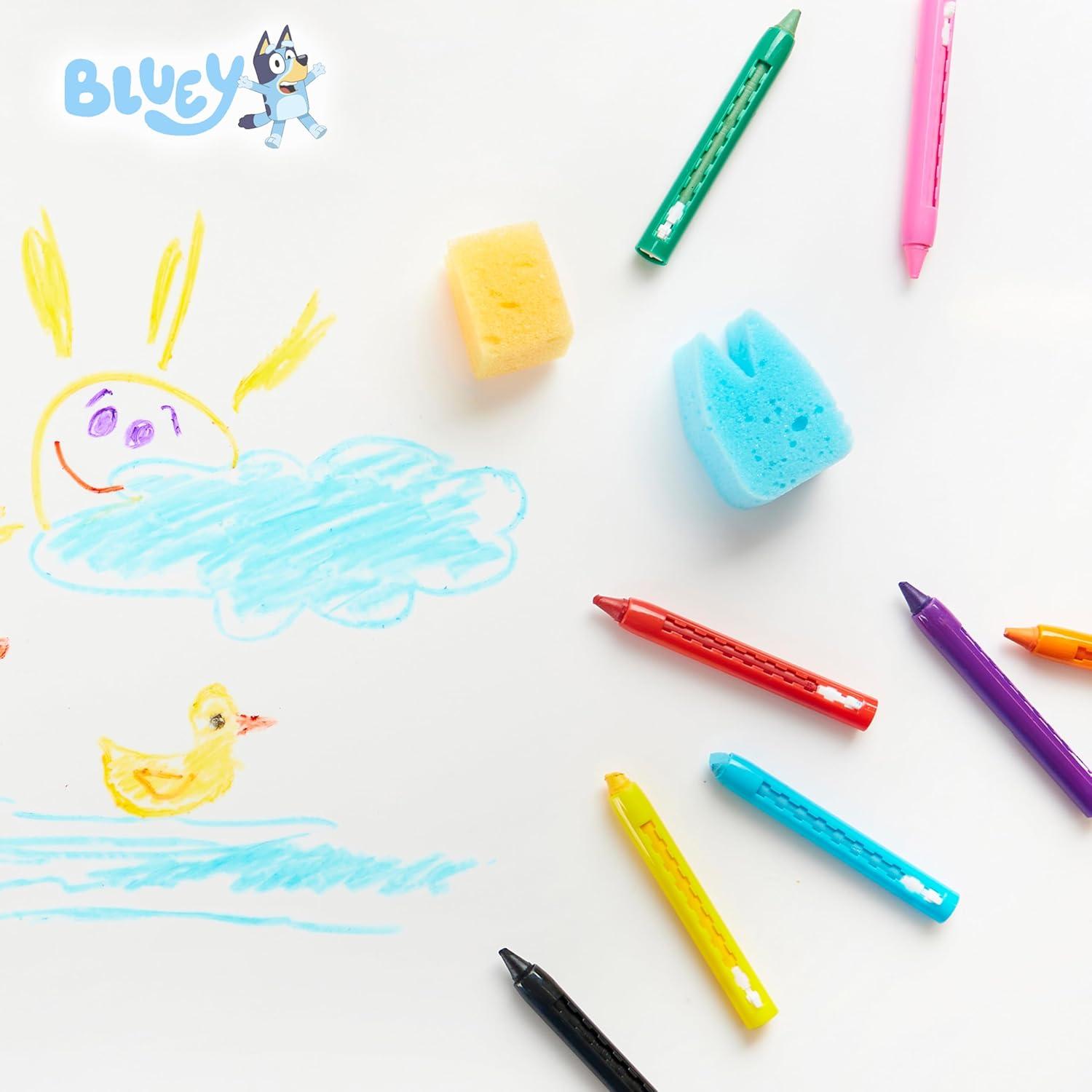 Crayones de Baño Bluey para Niños - Set de 10 Colores Lavables
