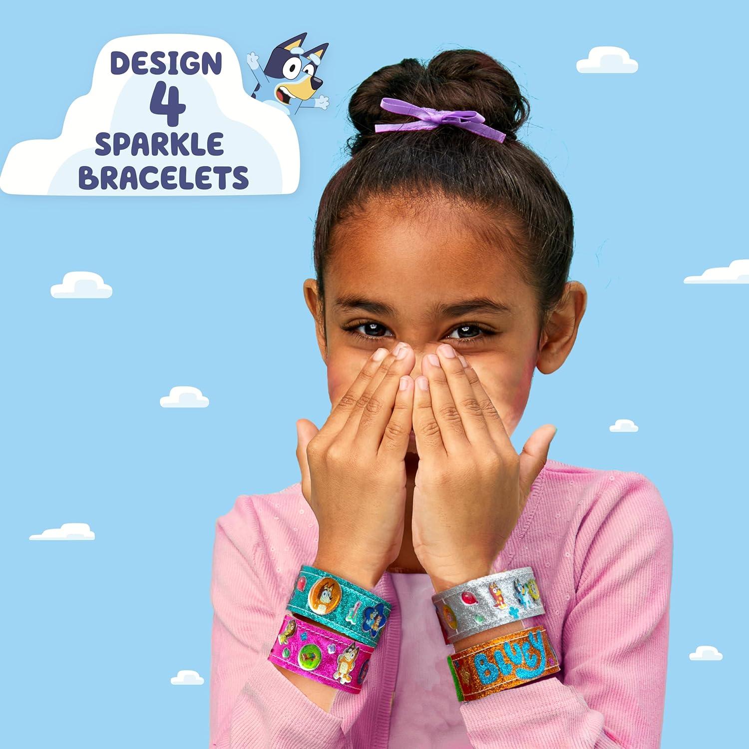 Kit de Pulseras Brillantes Bluey - 4 Reversibles DIY para Niños