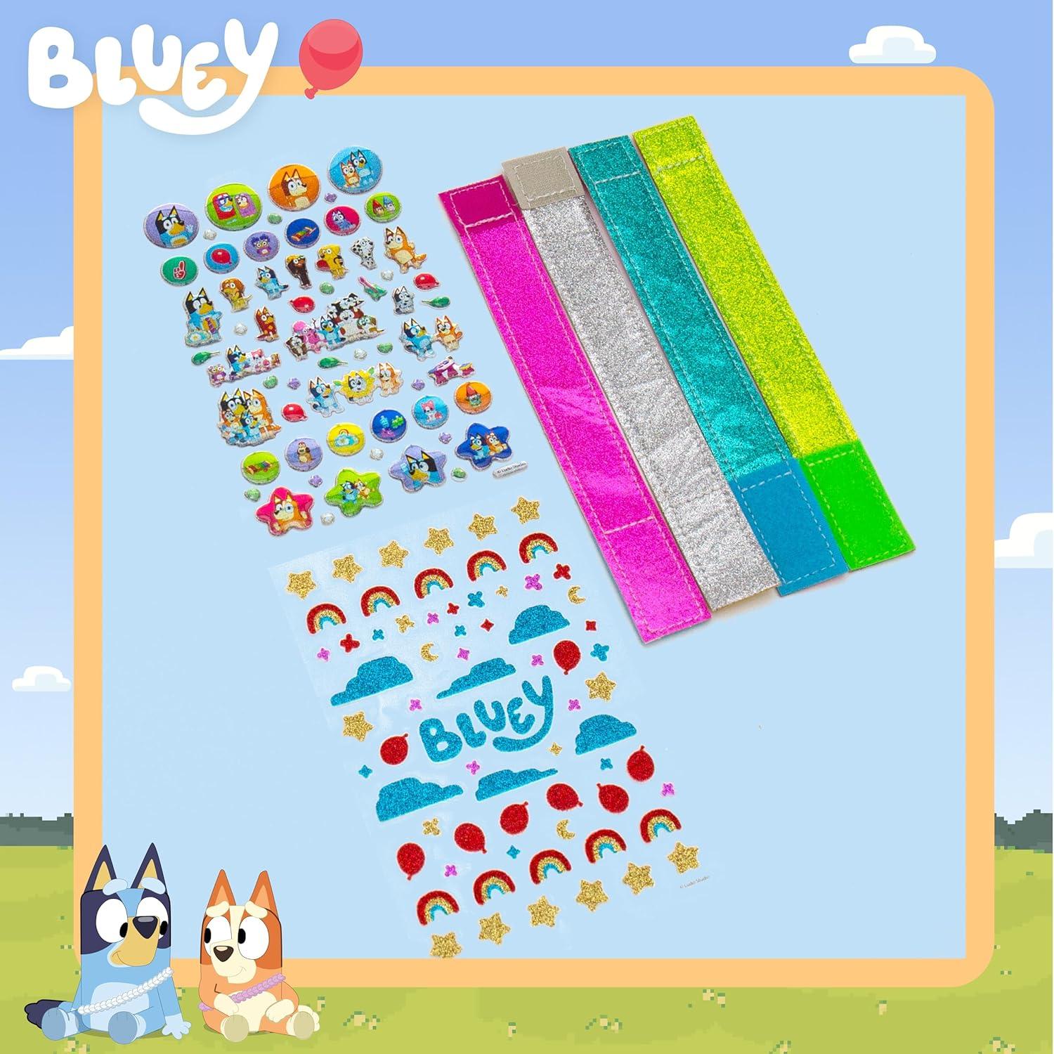 Kit de Pulseras Brillantes Bluey - 4 Reversibles DIY para Niños