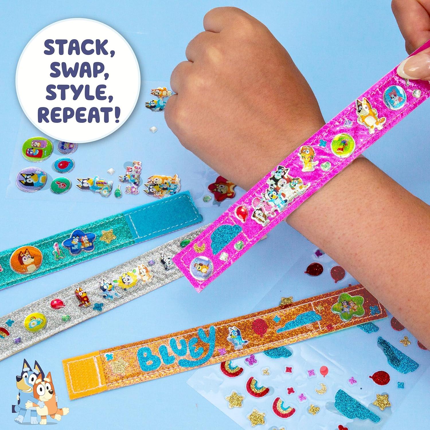 Kit de Pulseras Brillantes Bluey - 4 Reversibles DIY para Niños
