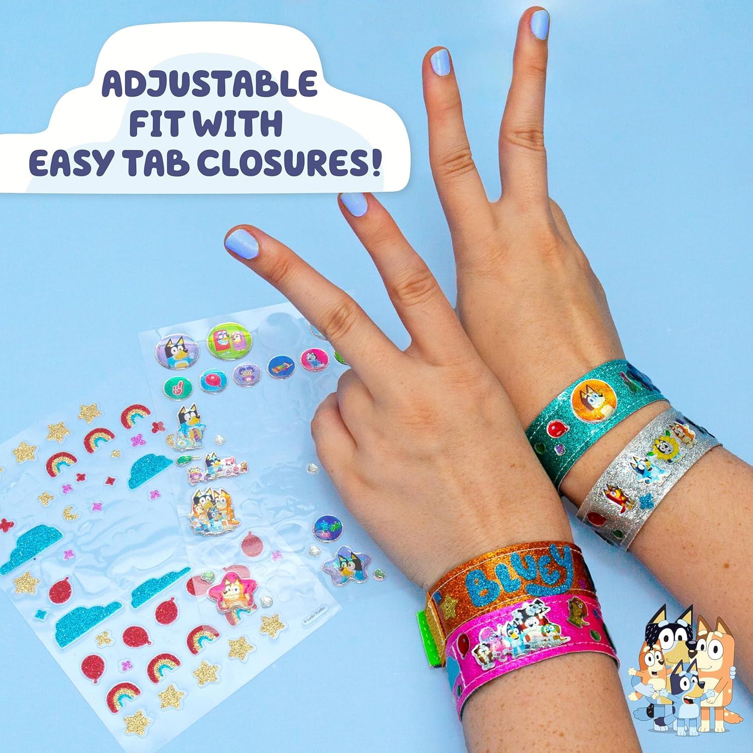 Kit de Pulseras Brillantes Bluey - 4 Reversibles DIY para Niños