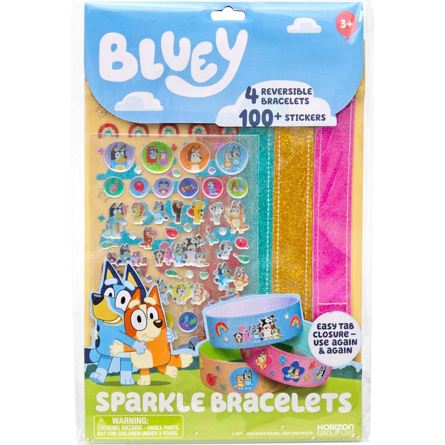 Kit de Pulseras Brillantes Bluey - 4 Reversibles DIY para Niños