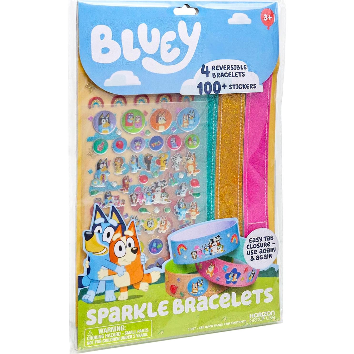 Kit de Pulseras Brillantes Bluey - 4 Reversibles DIY para Niños