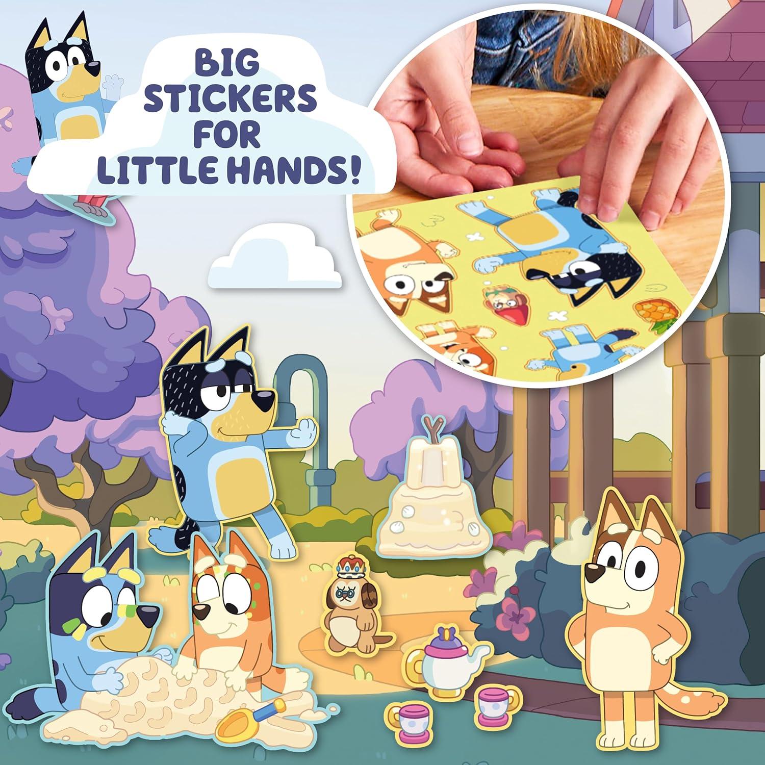 Bloc de Pegatinas Reposicionables Bluey - 165 Pegatinas y 5 Escenas