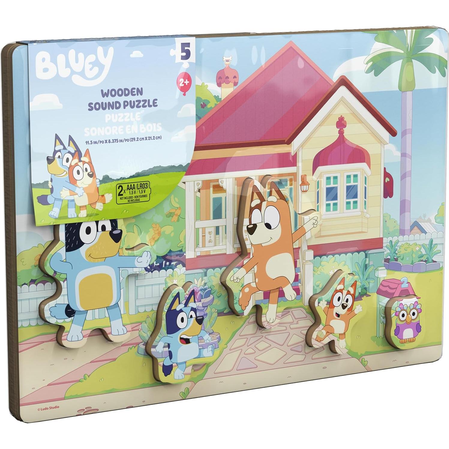 Rompecabezas Sonoro de Madera Bluey - 5 Piezas para Niños