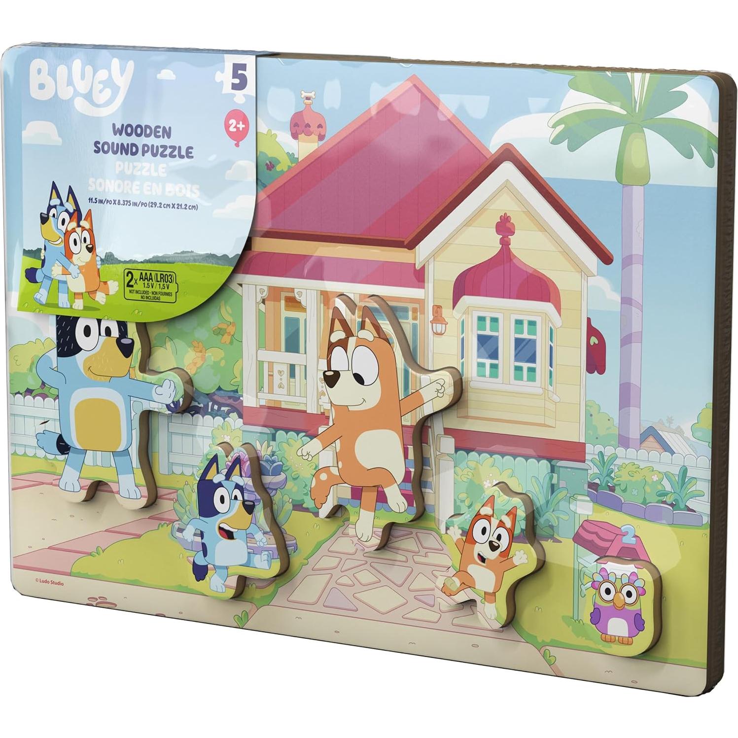 Rompecabezas Sonoro de Madera Bluey - 5 Piezas para Niños
