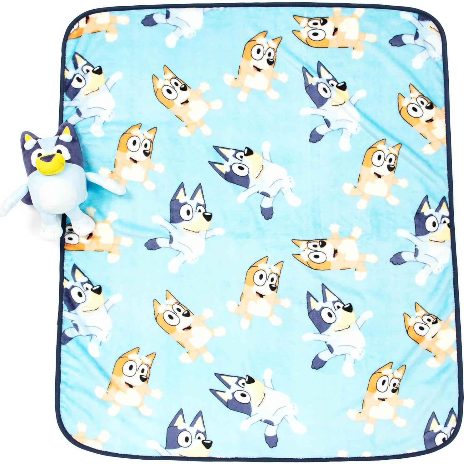 Juego de Manta y Almohada Bluey Jay Franco 2 Piezas 101.6x127 cm