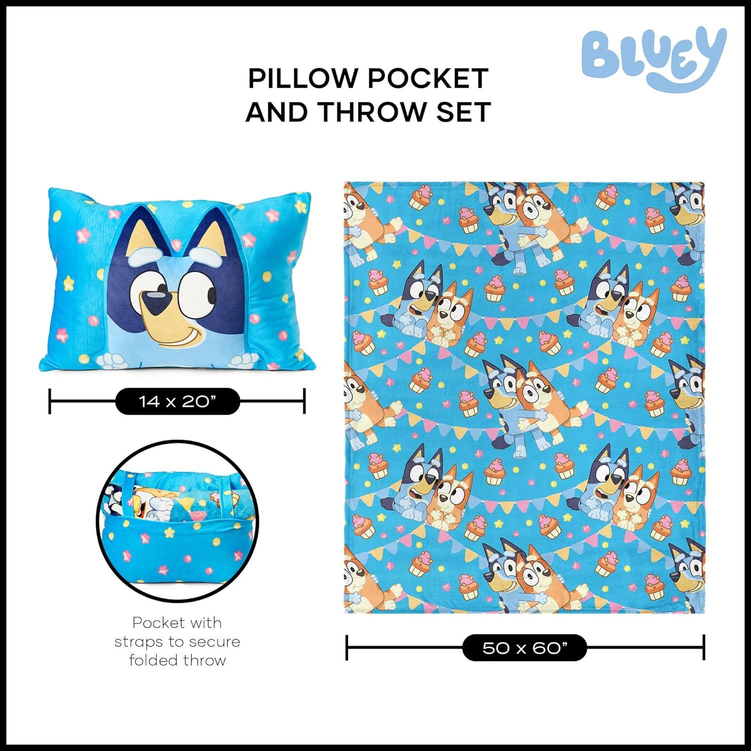 Manta y Almohada Bluey Cachorros de Fiesta 127x152 cm