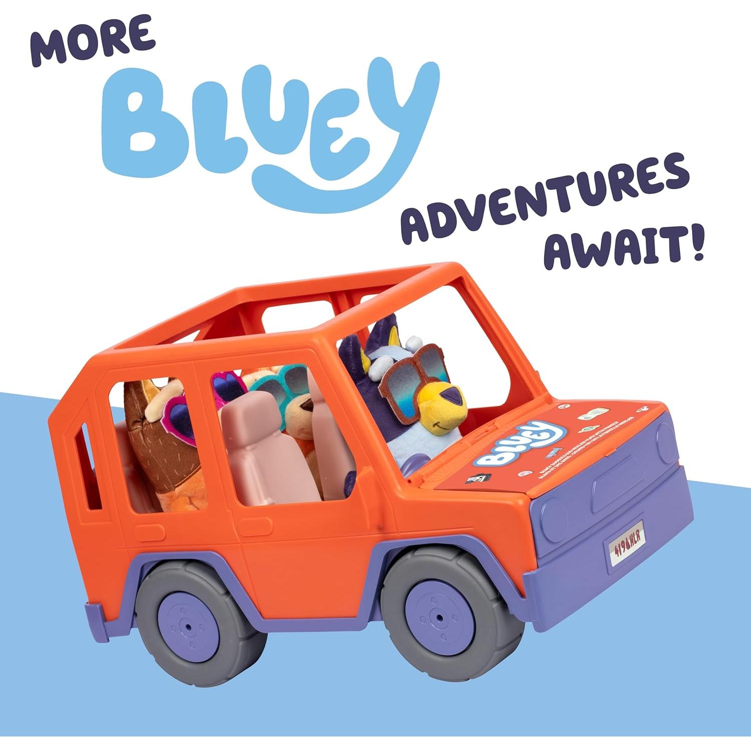 Auto de Juguete Bluey Big Heeler 4WD con Peluches