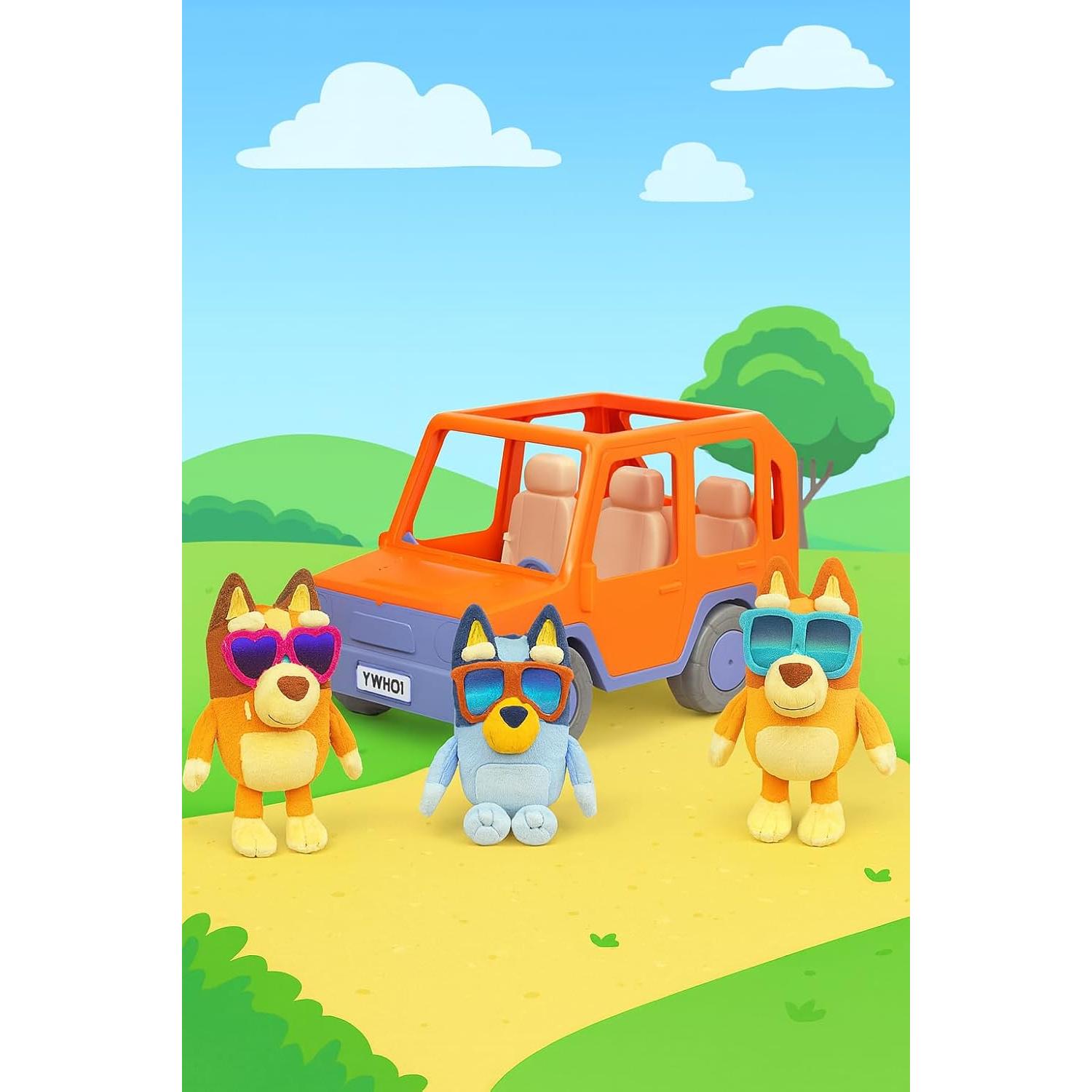 Auto de Juguete Bluey Big Heeler 4WD con Peluches