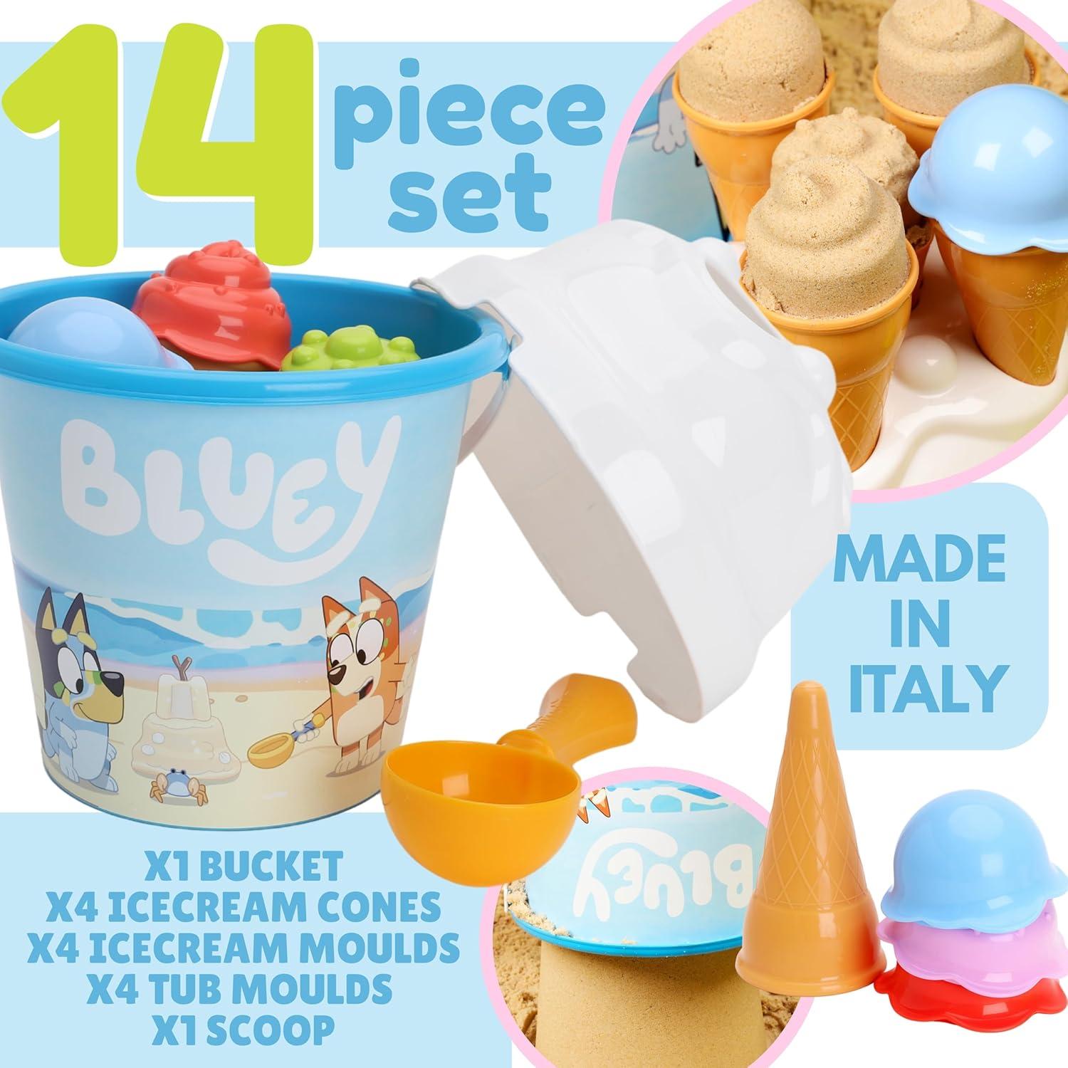 Juego de cubo y pala Toyland Bluey 14 piezas para playa