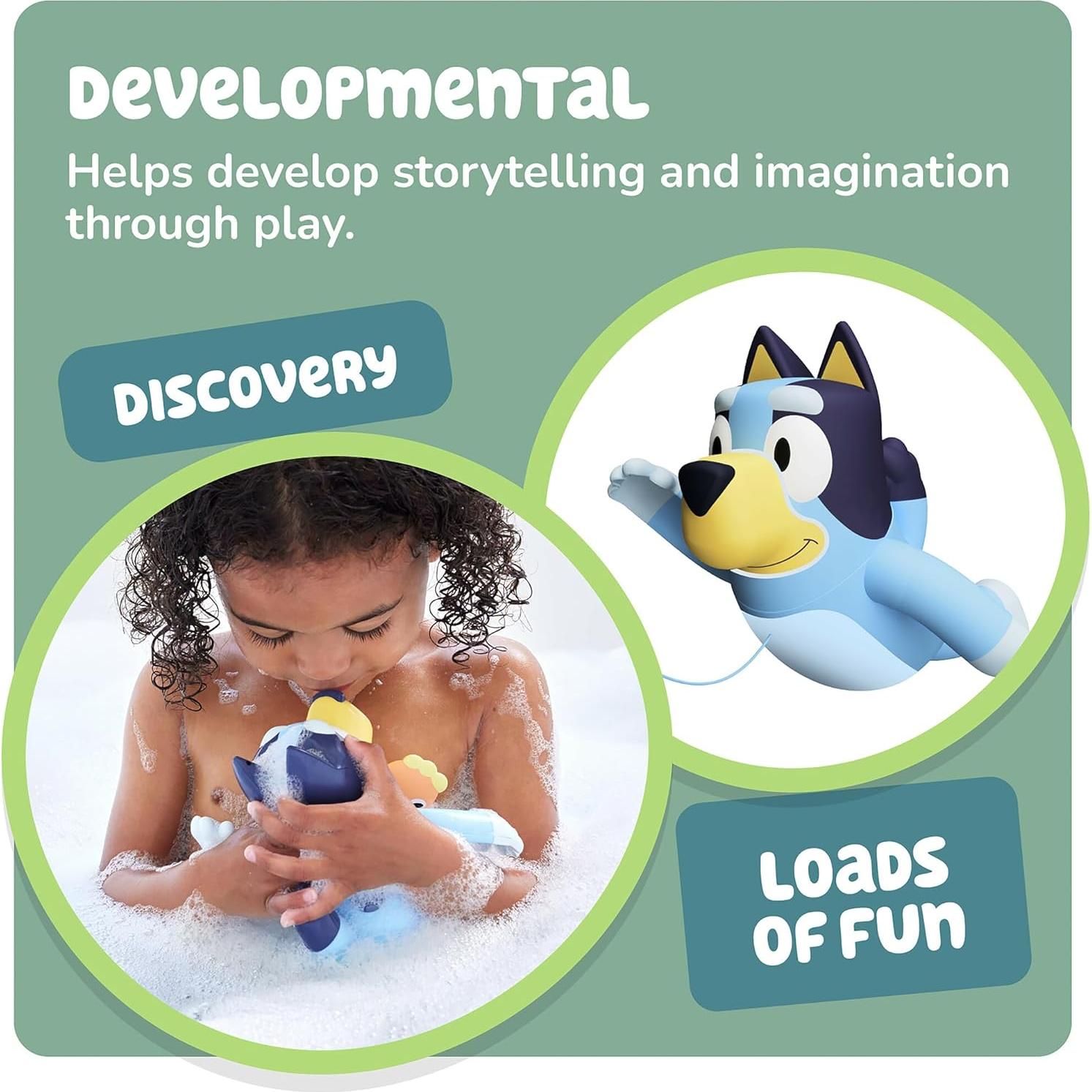 Juguete de baño Bluey Toomies nadador con caballito de mar