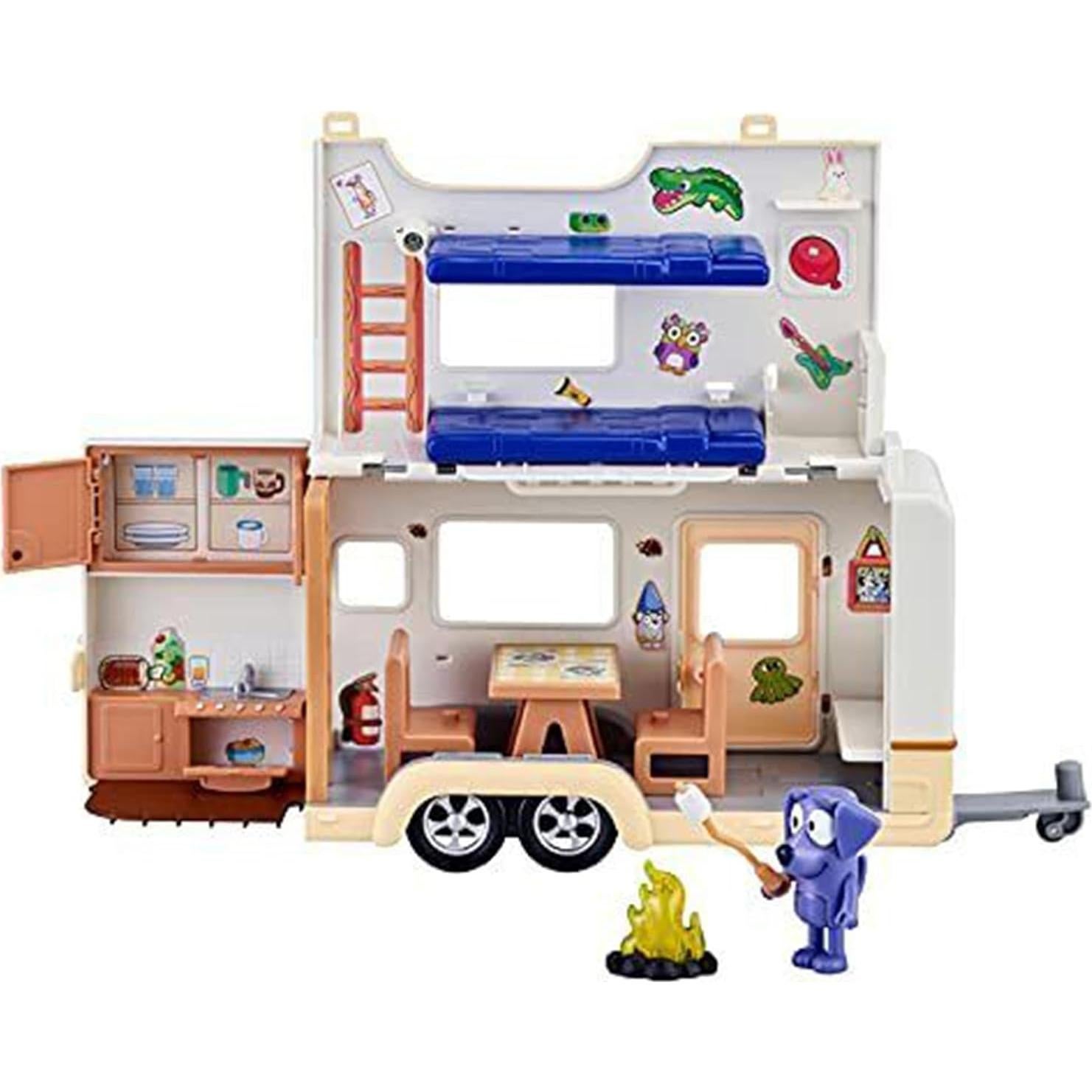 Juego de Aventura en Caravana Bluey con Figura Jean Luc 6.35 cm