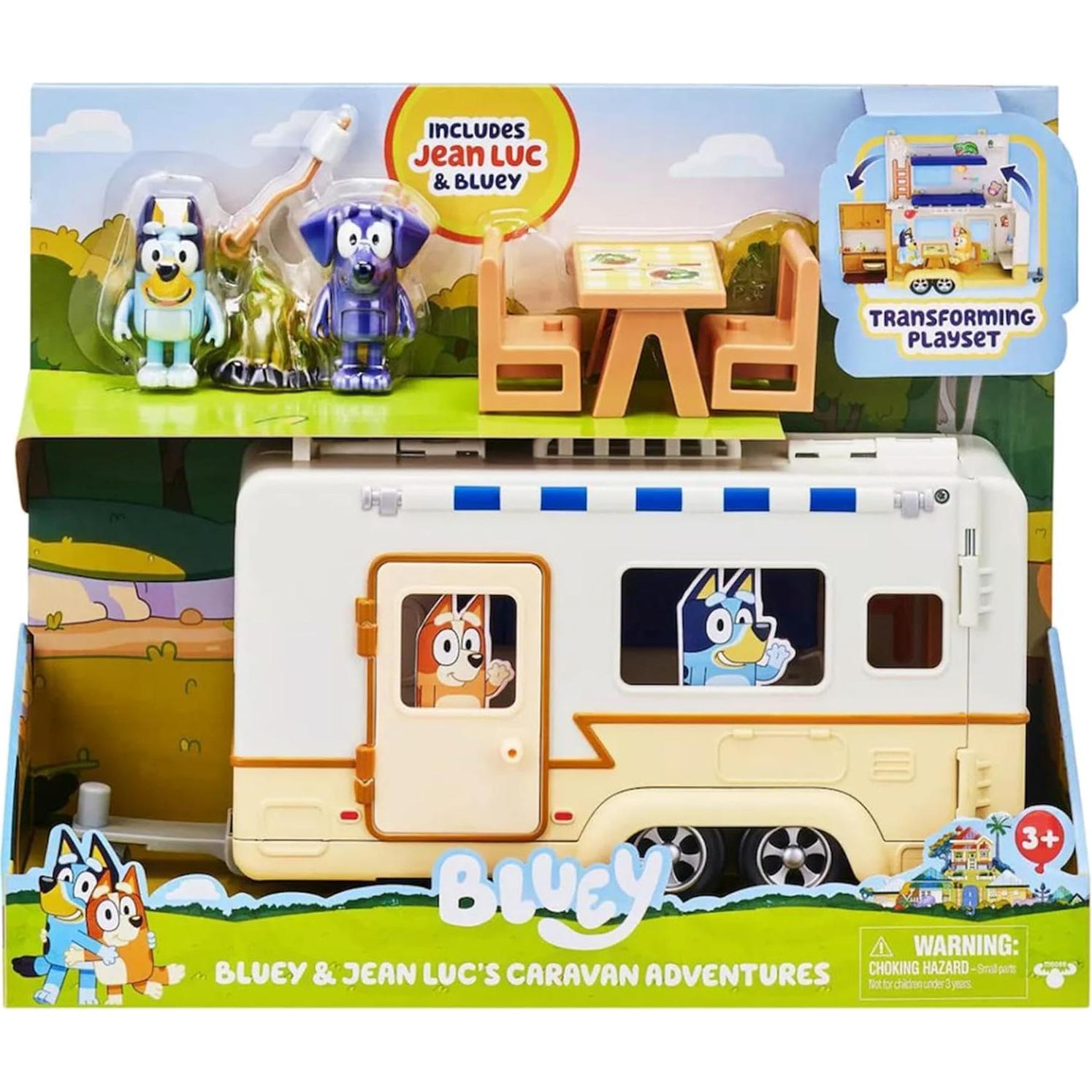 Juego de Aventura en Caravana Bluey con Figura Jean Luc 6.35 cm