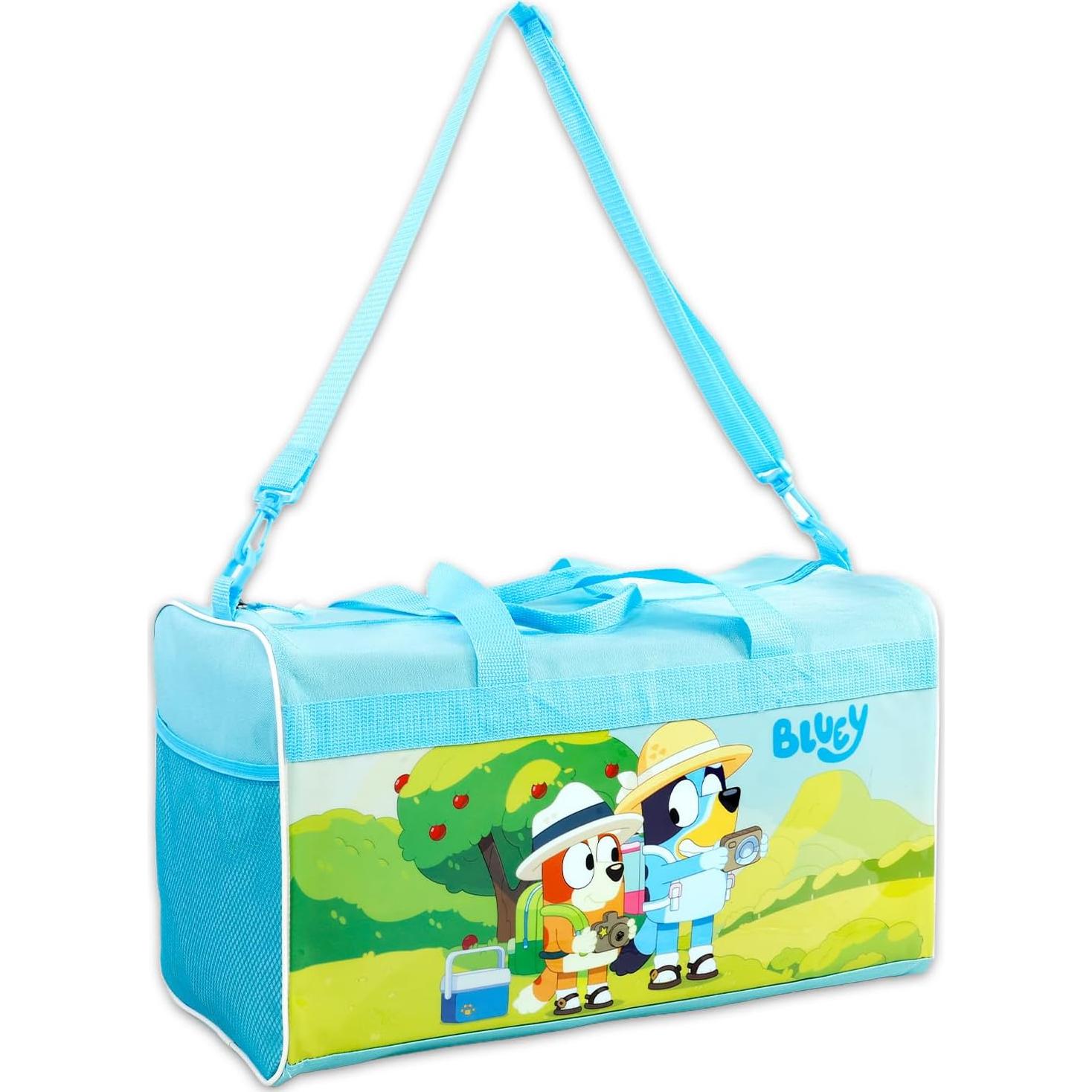 Bolsa de Duffle Bluey para Niños - Maleta de Mano y Stickers