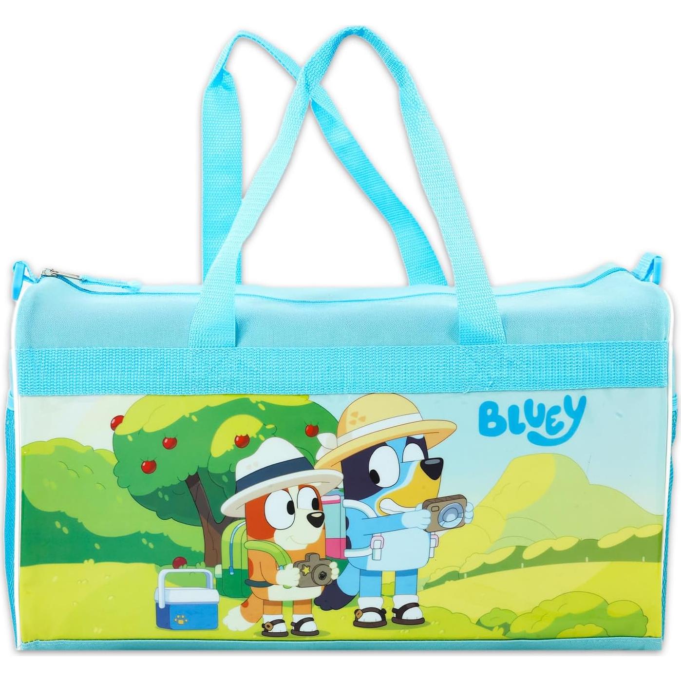 Bolsa de Duffle Bluey para Niños - Maleta de Mano y Stickers
