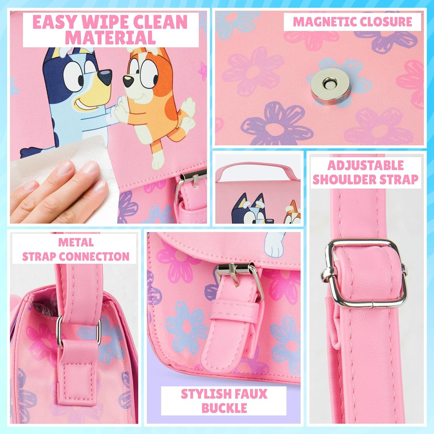 Bolso Bandolera Bluey para Niñas Rosa 25x17x6 cm