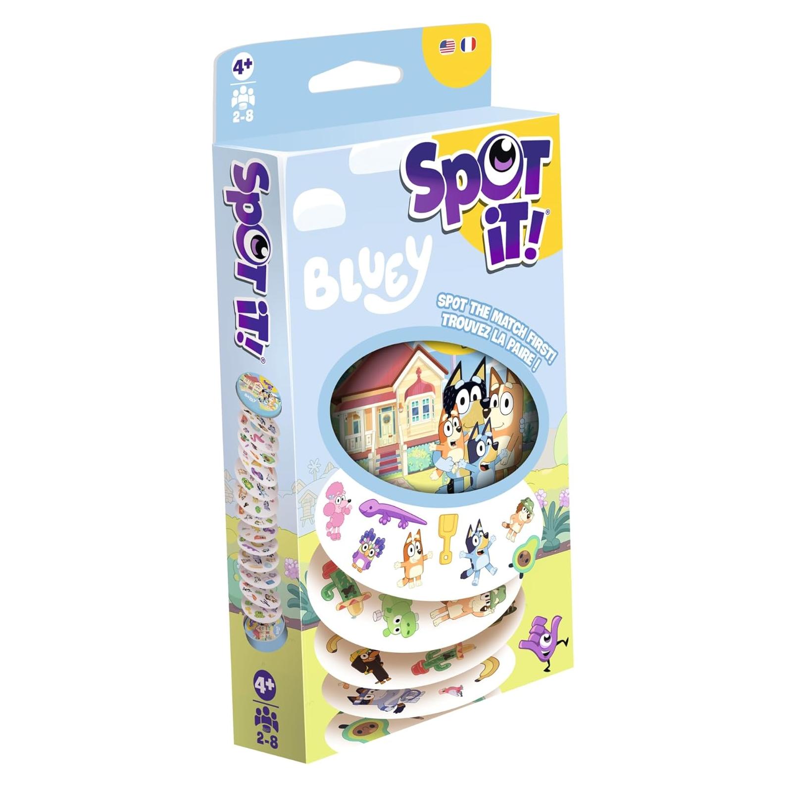 Juego de Cartas Spot It! Bluey - Diversión Familiar 2-8 Jugadores