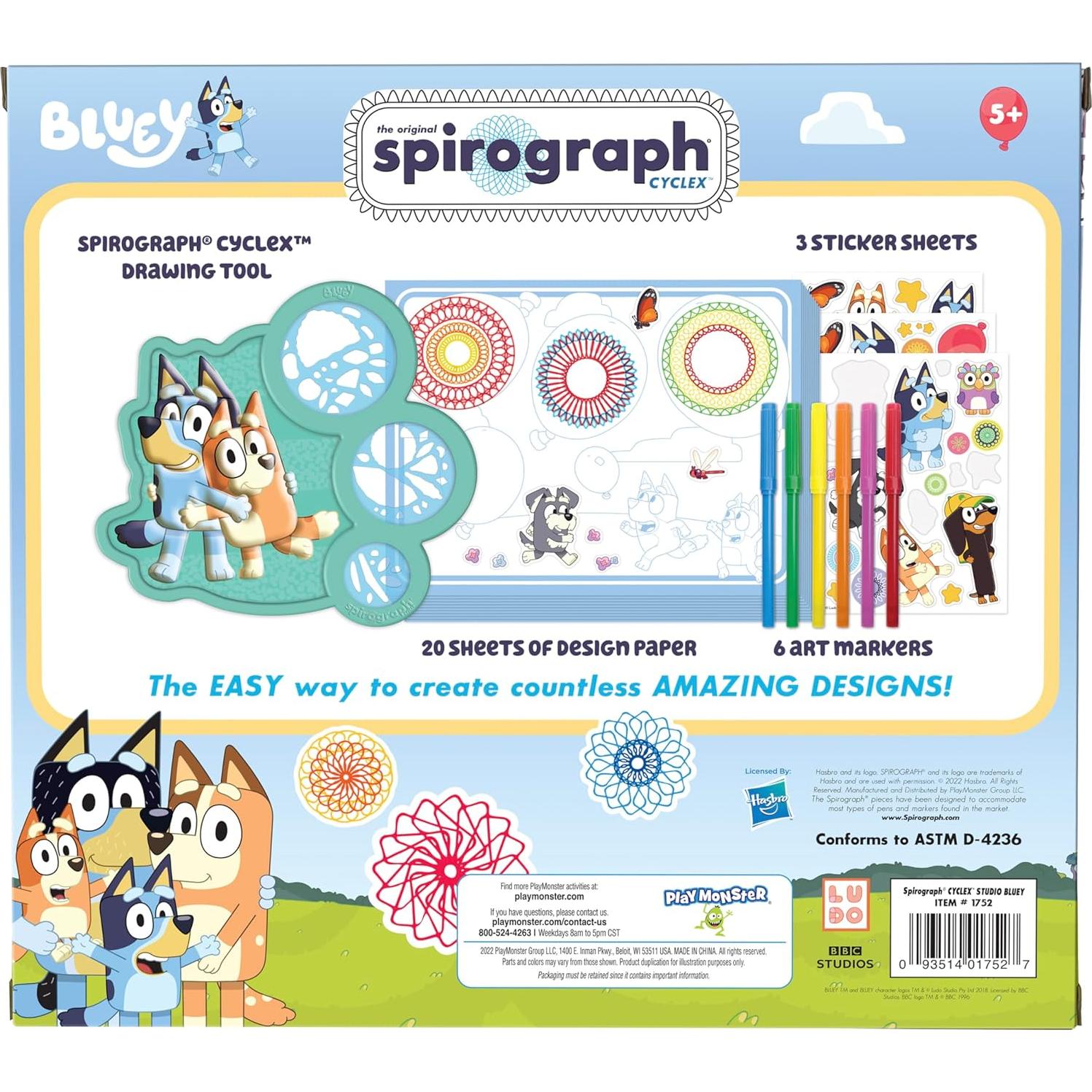 Juego de Dibujo Spirograph Cyclex Bluey - Arte en Espiral para Niños