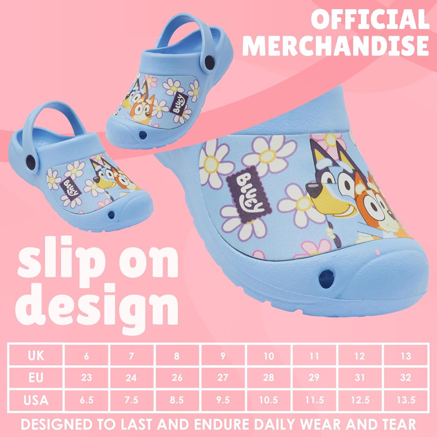 Zuecos Bluey para Niños - Pantuflas Slip On con Correa