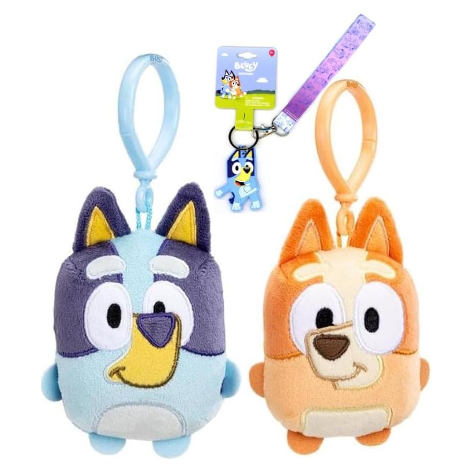 Conjunto de Peluches Clip-On Bluey y Bingo 2 Piezas