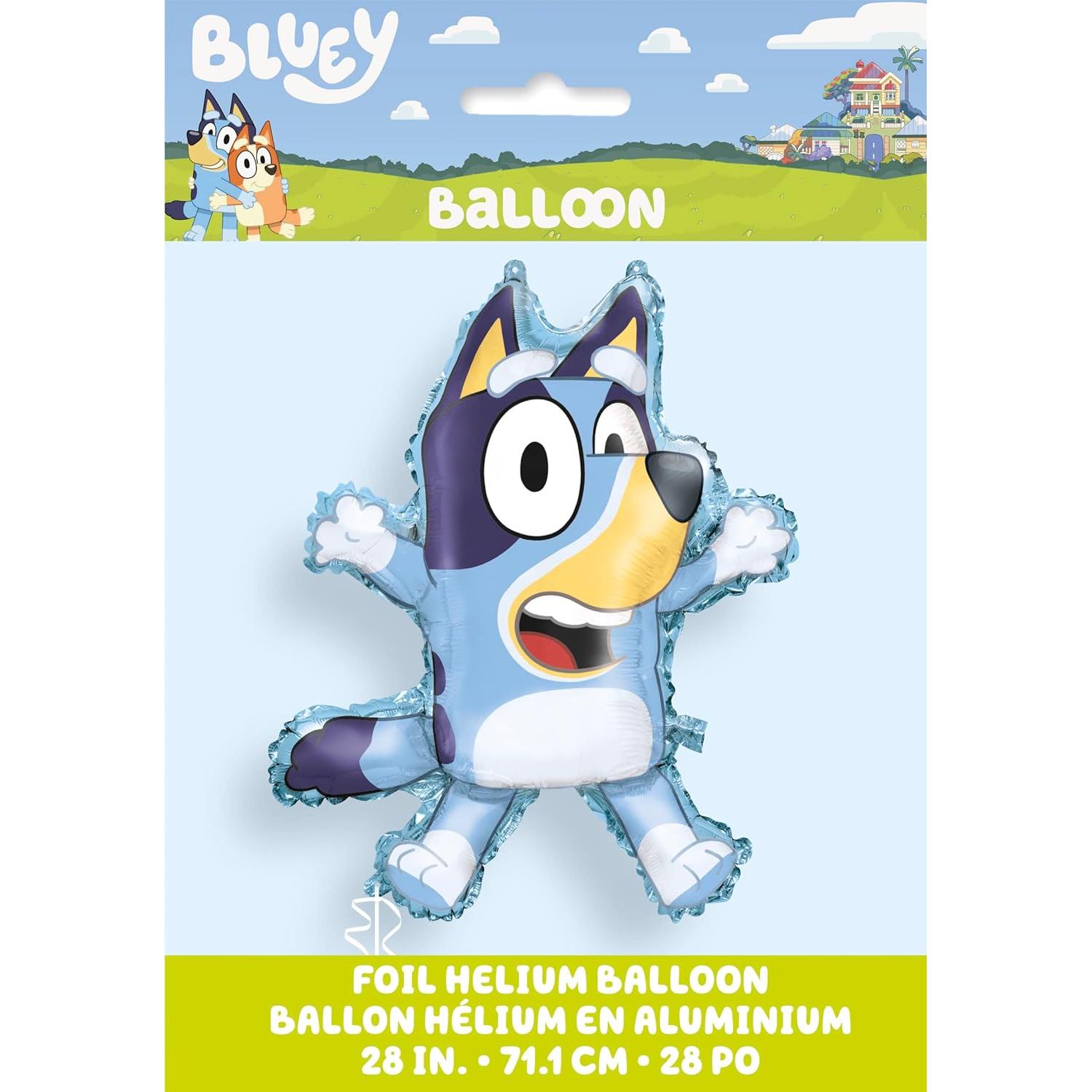 Globos de Cumpleaños Bluey y Bingo - 28" y 25" - Licencia Oficial