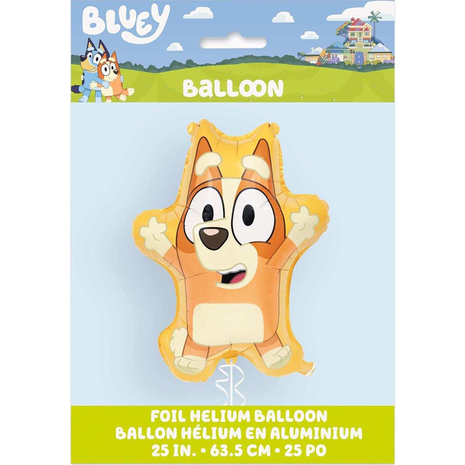Globos de Cumpleaños Bluey y Bingo - 28" y 25" - Licencia Oficial
