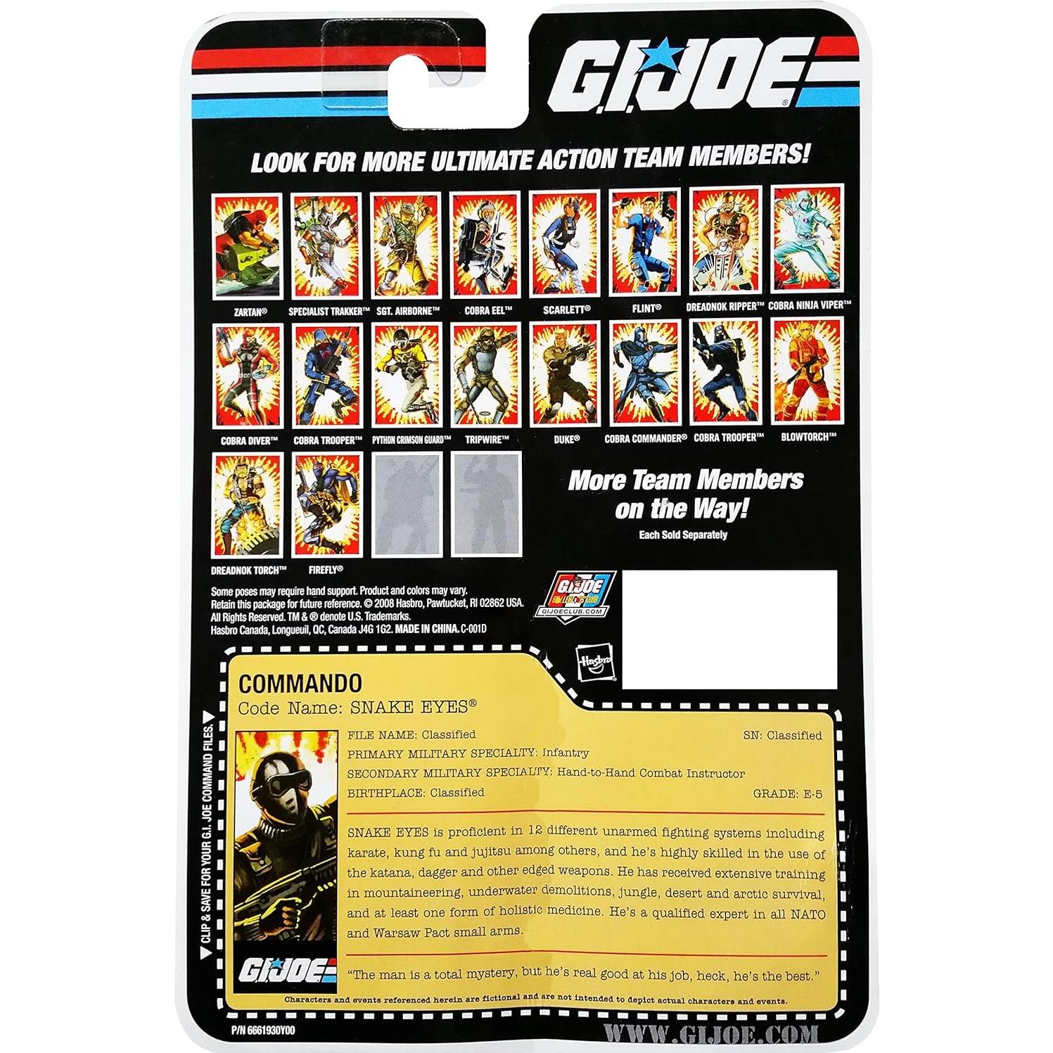 Figura de Acción G.I. Joe Snake Eyes 25 Aniversario 10 cm