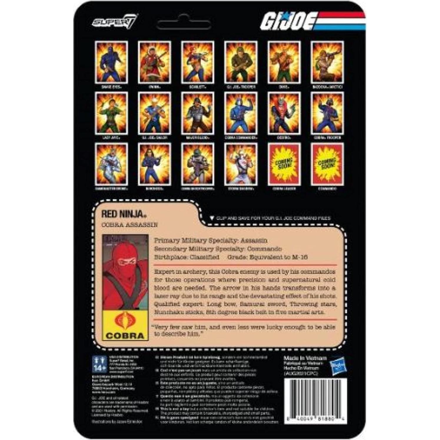 Figura de Reacción Ninja Rojo Super7 GI Joe - Cobra