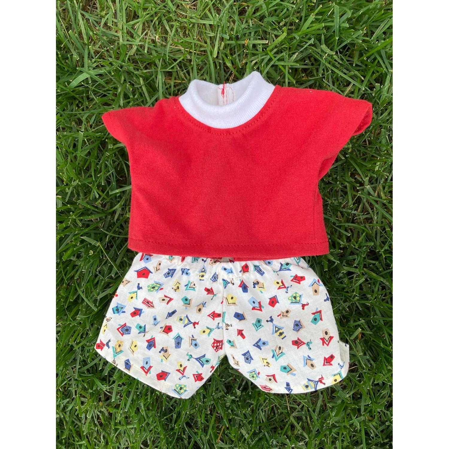 Camiseta Roja y Pantalones Cortos para Muñecos Cabbage Patch