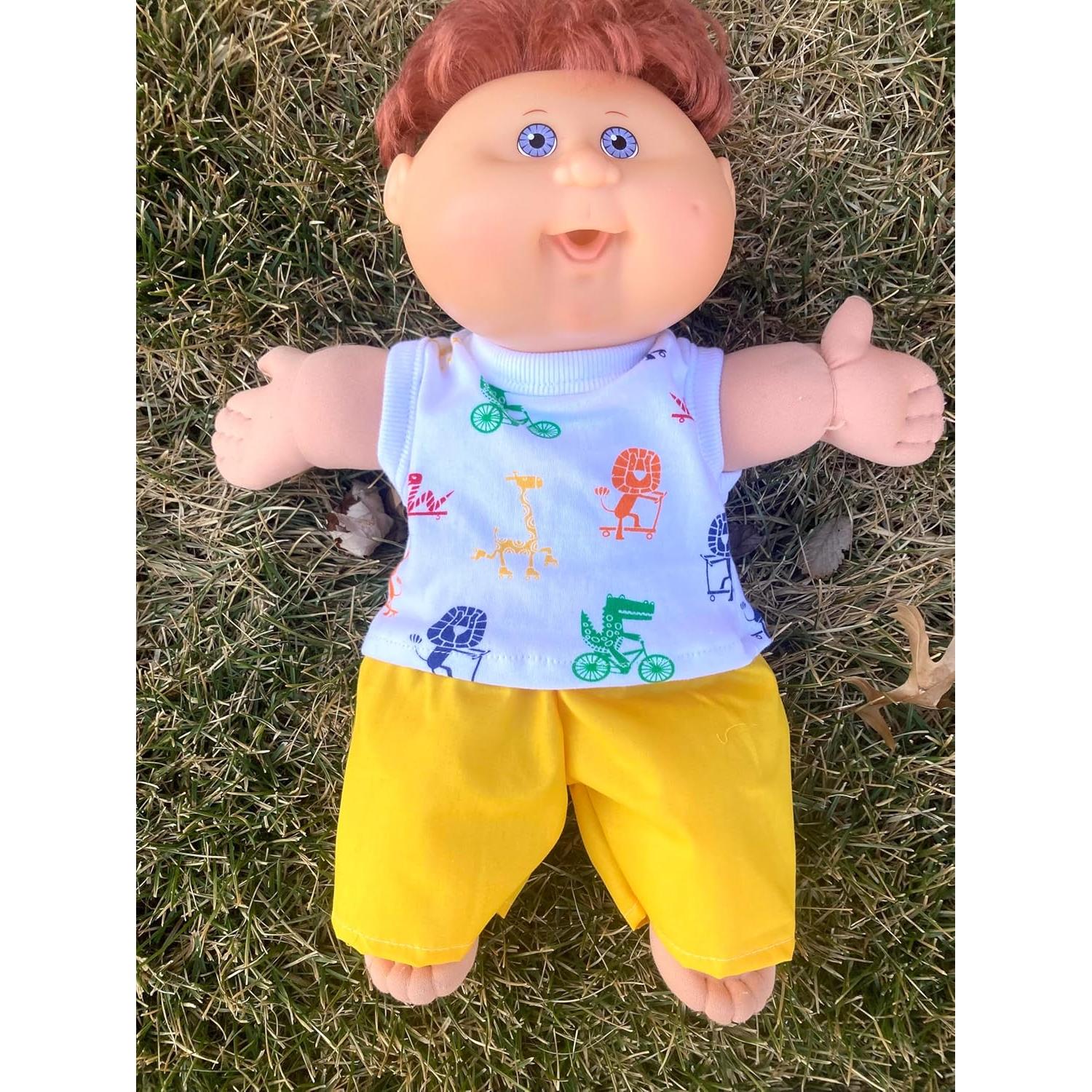 Camiseta y pantalones amarillos para muñecos Cabbage Patch 14"