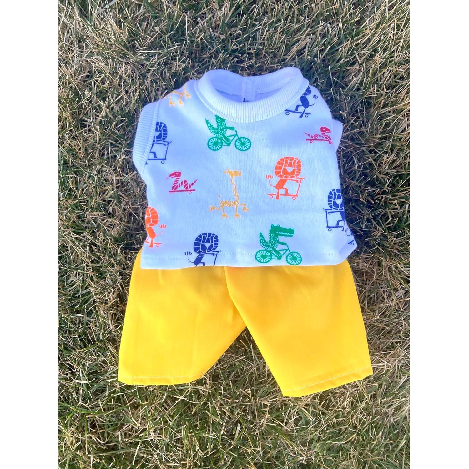 Camiseta y pantalones amarillos para muñecos Cabbage Patch 14"