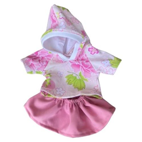 Conjunto de Ropa para Muñeca Cabbage Patch 40 cm - Camiseta Floral Rosa y Falda
