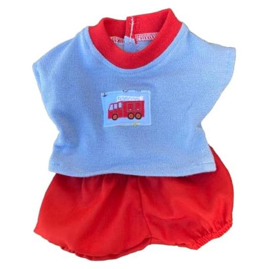 Camiseta Bomberos Azul y Pantalones Cortos Rojos 35.56 cm