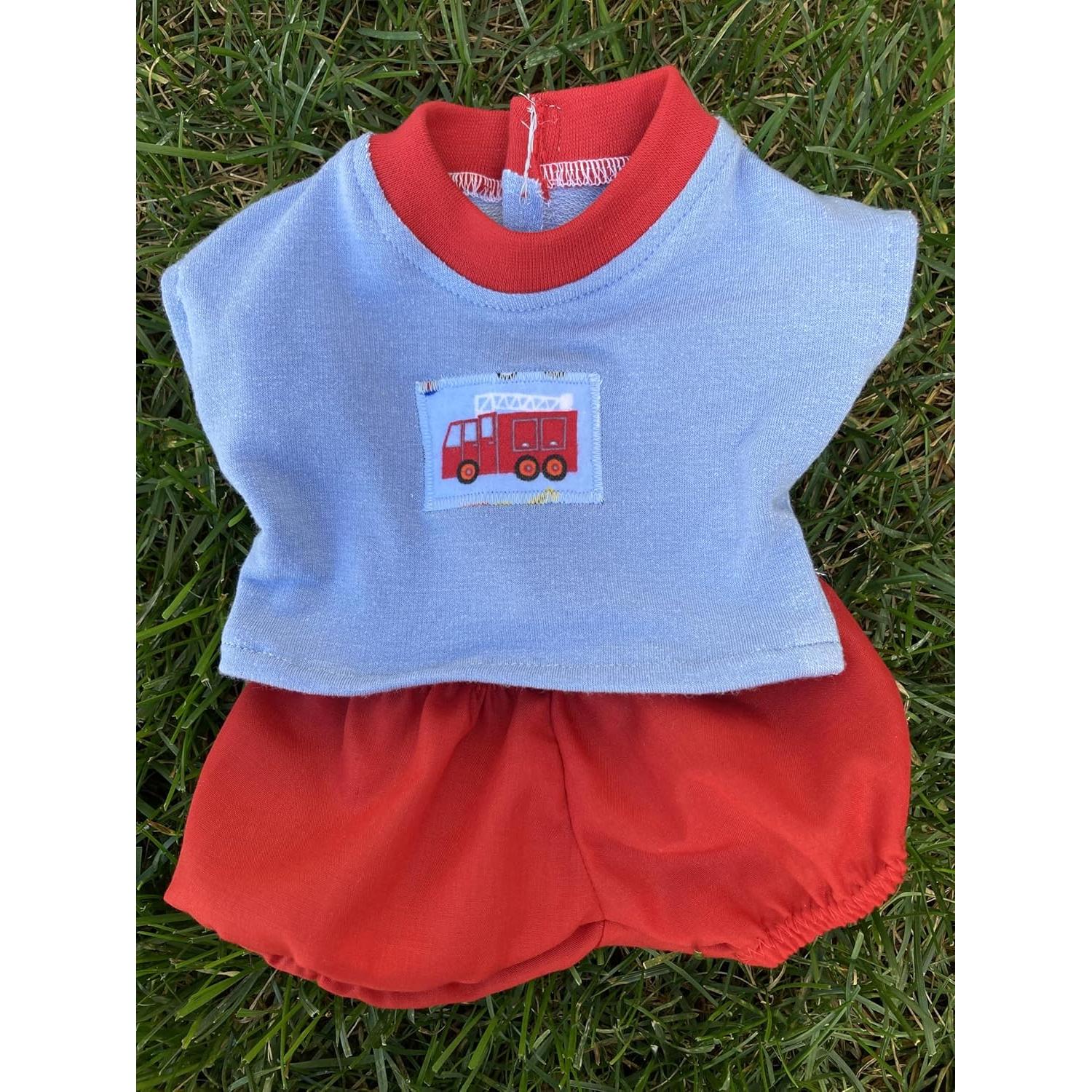 Camiseta Bomberos Azul y Pantalones Cortos Rojos 35.56 cm