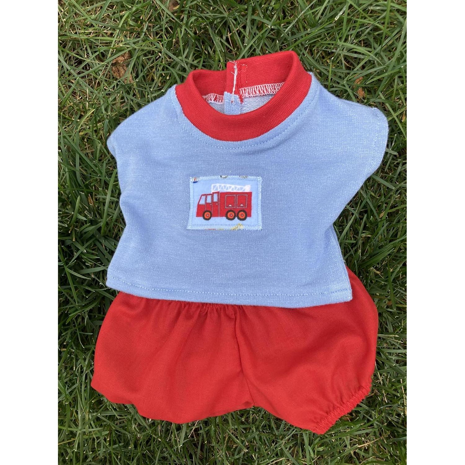 Camiseta Bomberos Azul y Pantalones Cortos Rojos 35.56 cm