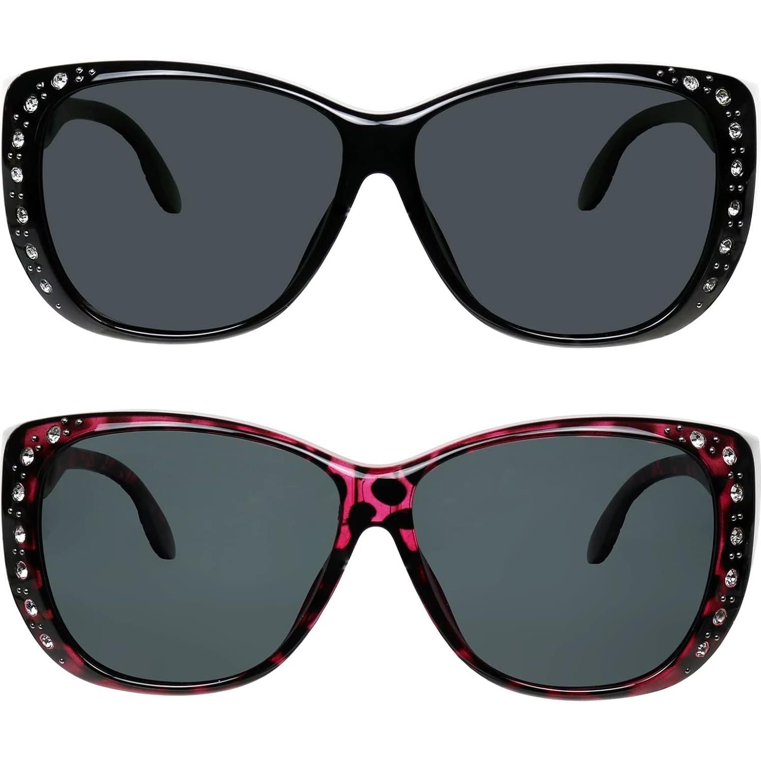 Gafas de sol fitover UV para mujeres - Paquete de 2 colores