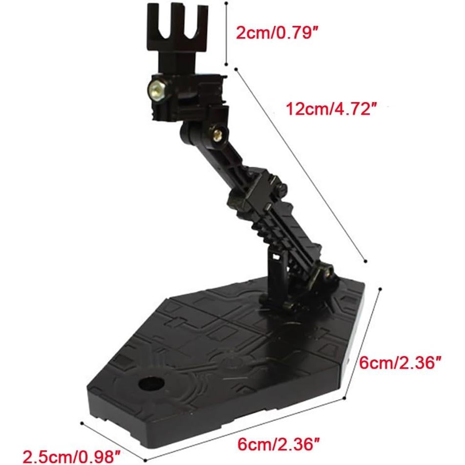 Soporte de Figura de Acción 3 Piezas Ajustable Negro