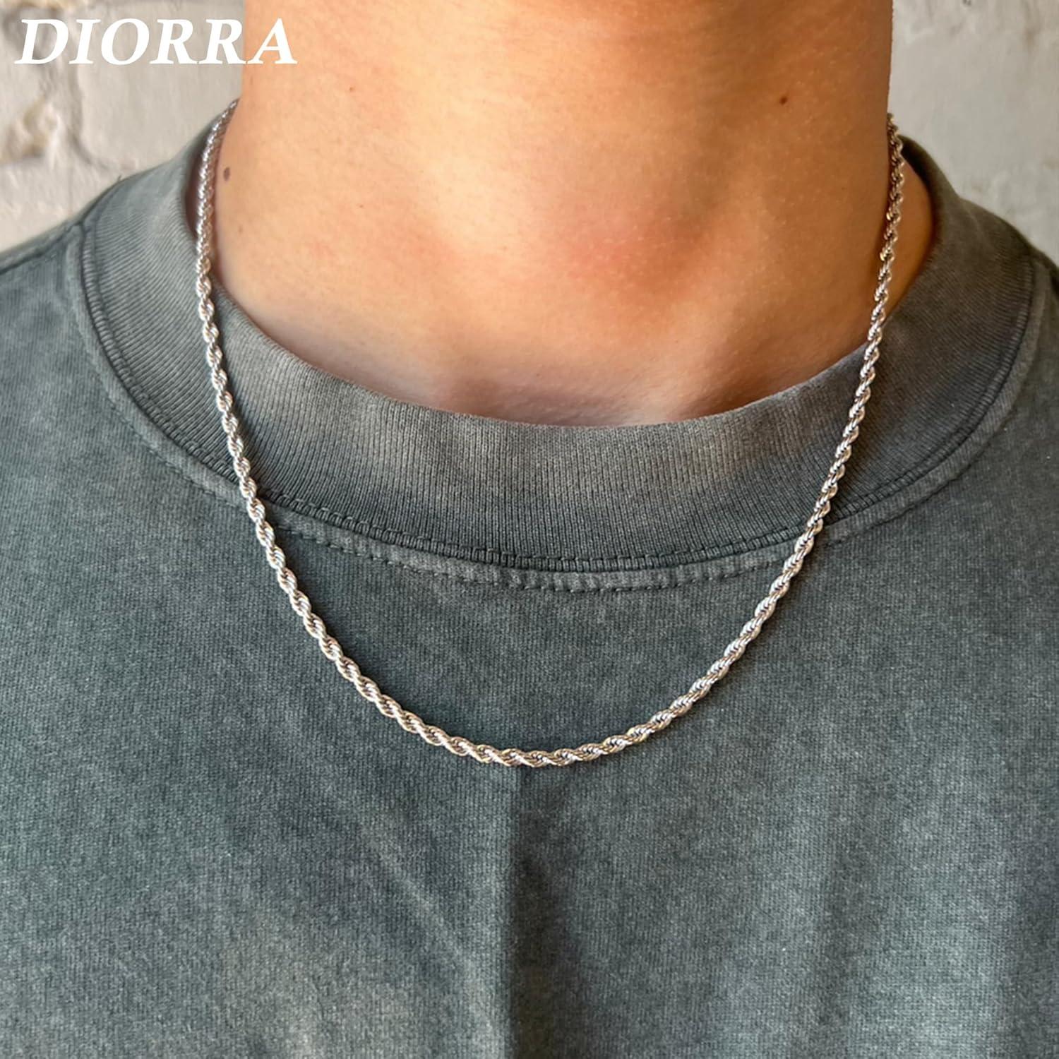 Collar de Plata Esterlina 925 para Hombres - 2 Piezas 50.8cm y 55.88cm