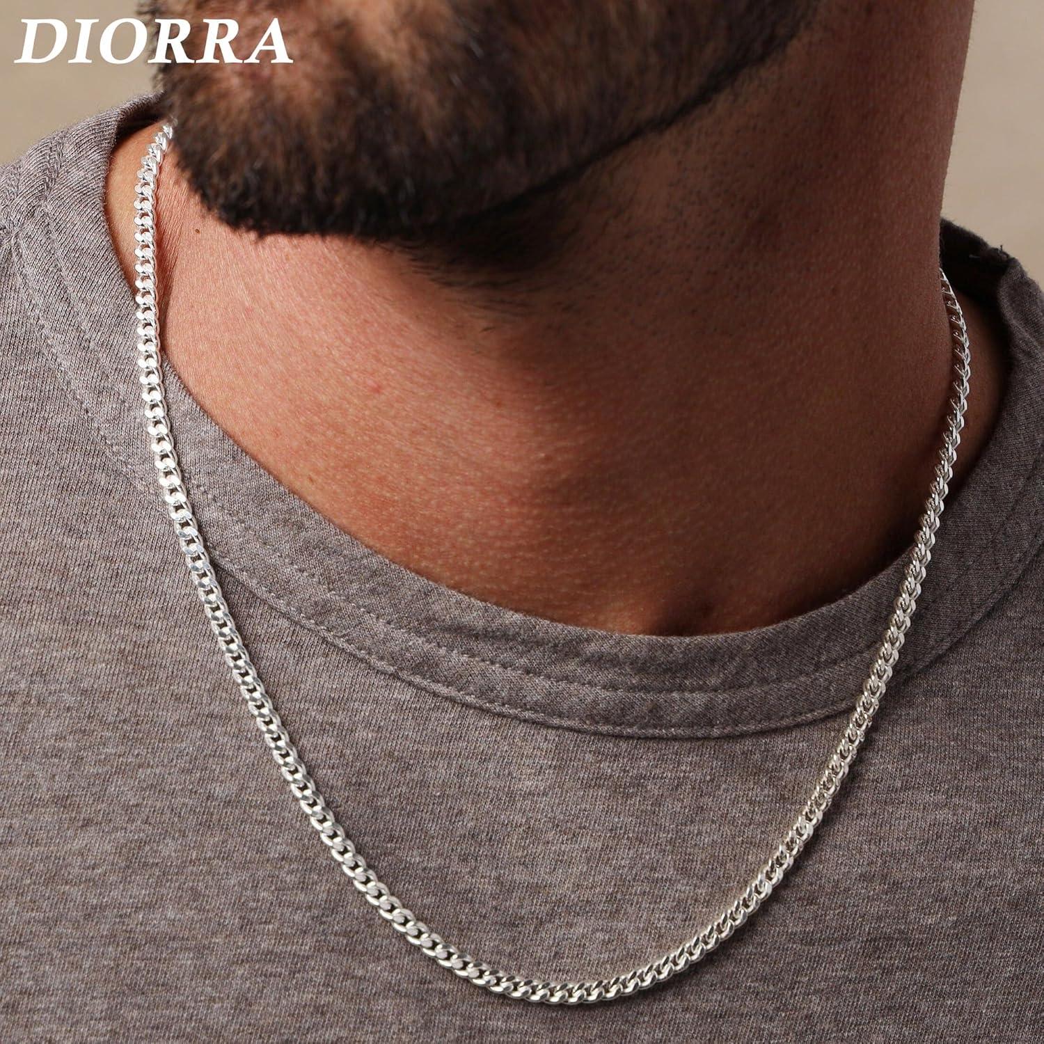 Collar de Plata Esterlina 925 para Hombres - 2 Piezas 50.8cm y 55.88cm