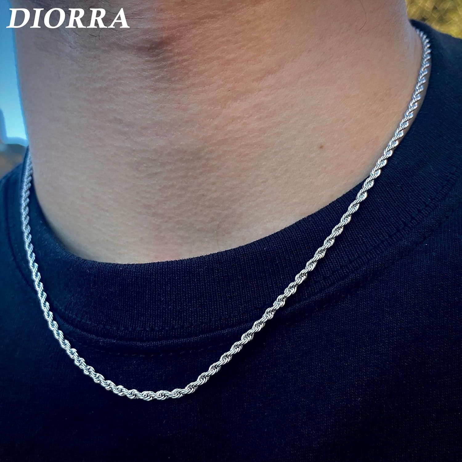 Collar de Plata Esterlina 925 para Hombres - 2 Piezas 50.8cm y 55.88cm