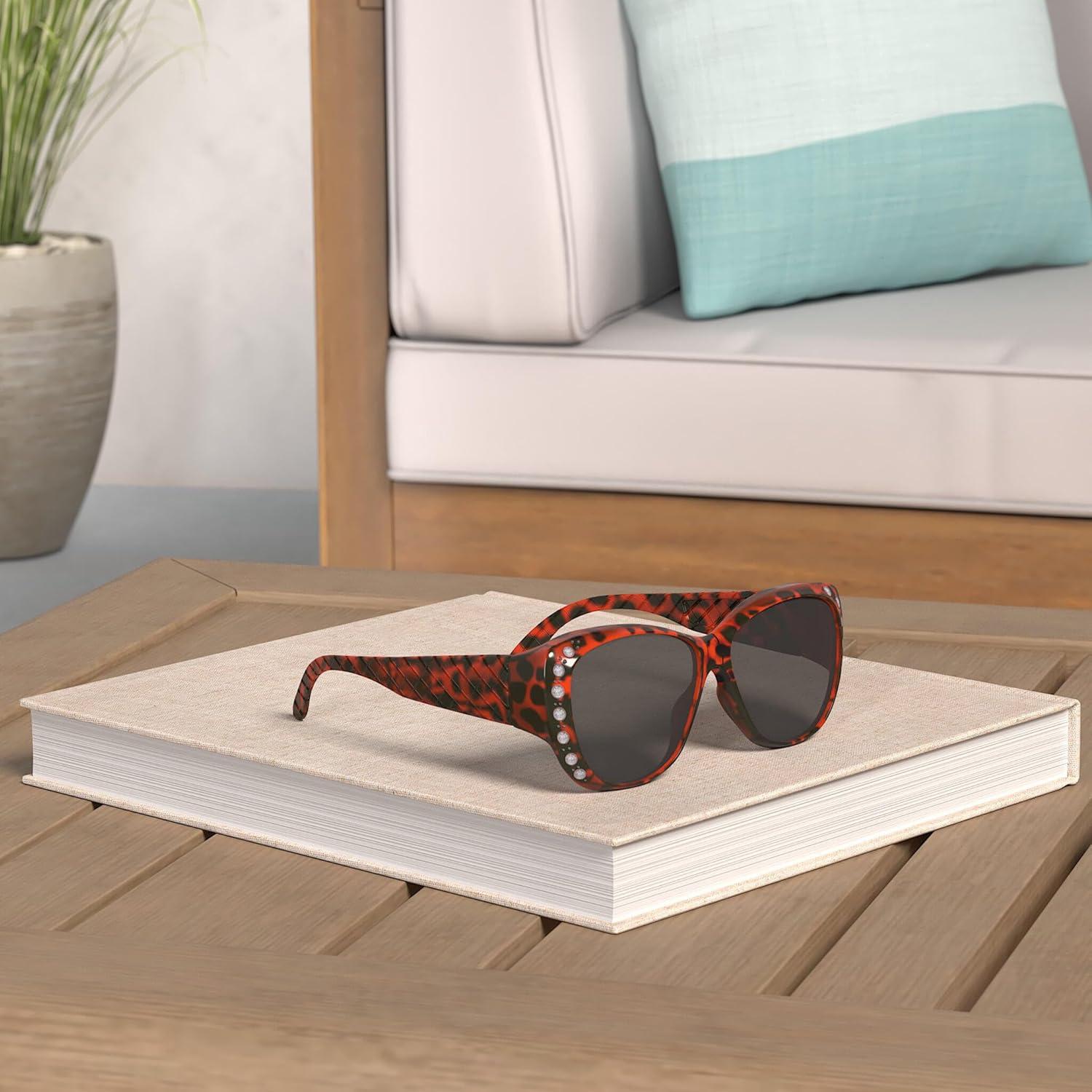 Gafas de sol fitover UV para mujeres - Marco marrón habana