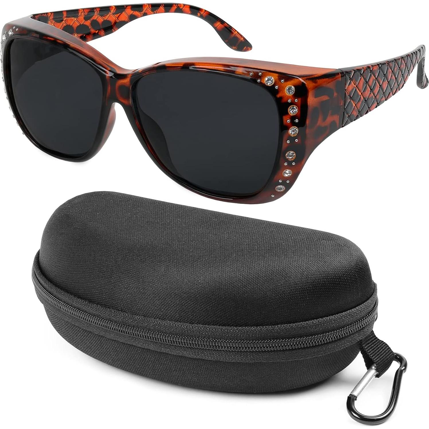 Gafas de sol fitover UV para mujeres - Marco marrón habana