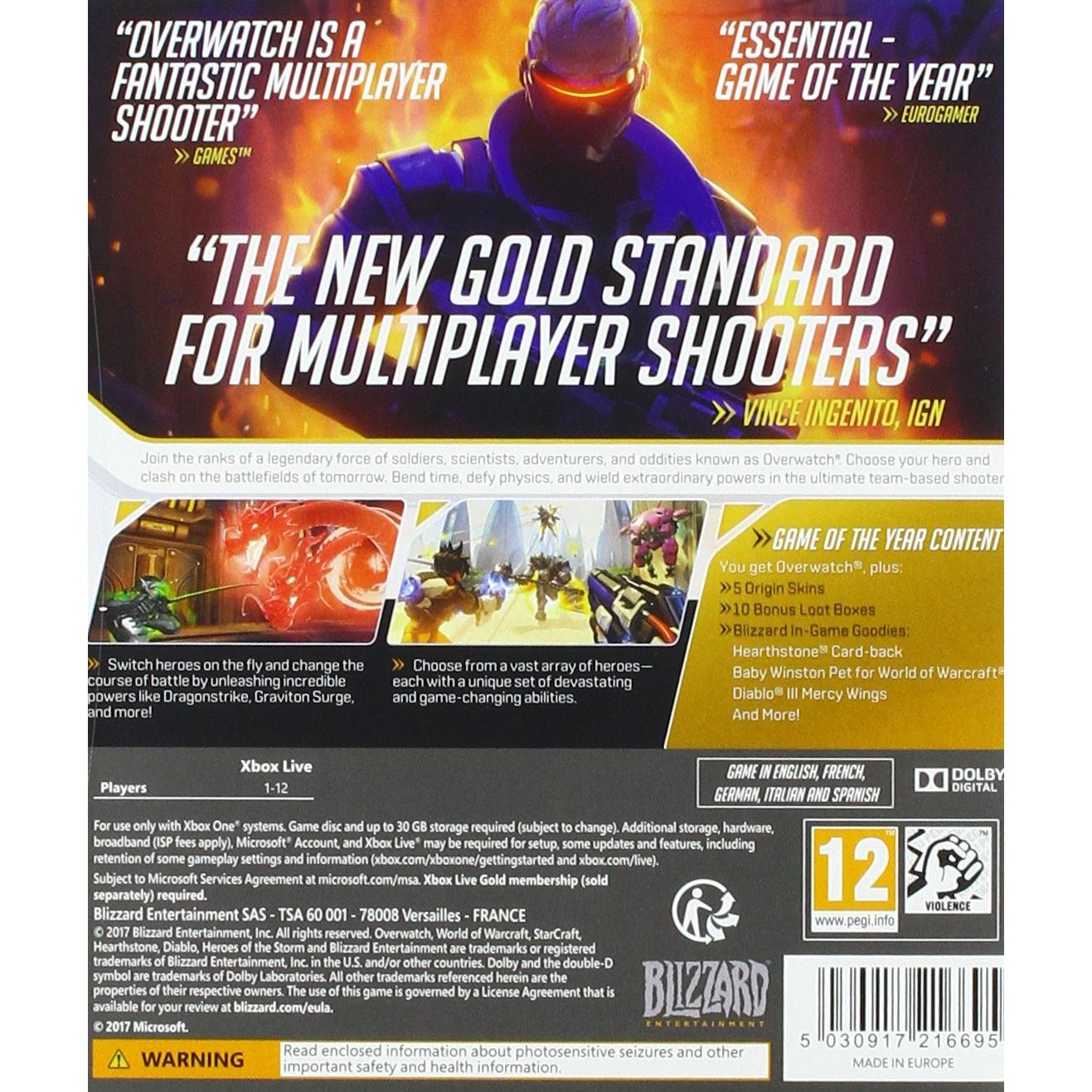 Videojuego Overwatch Edición del Juego del Año - Xbox One