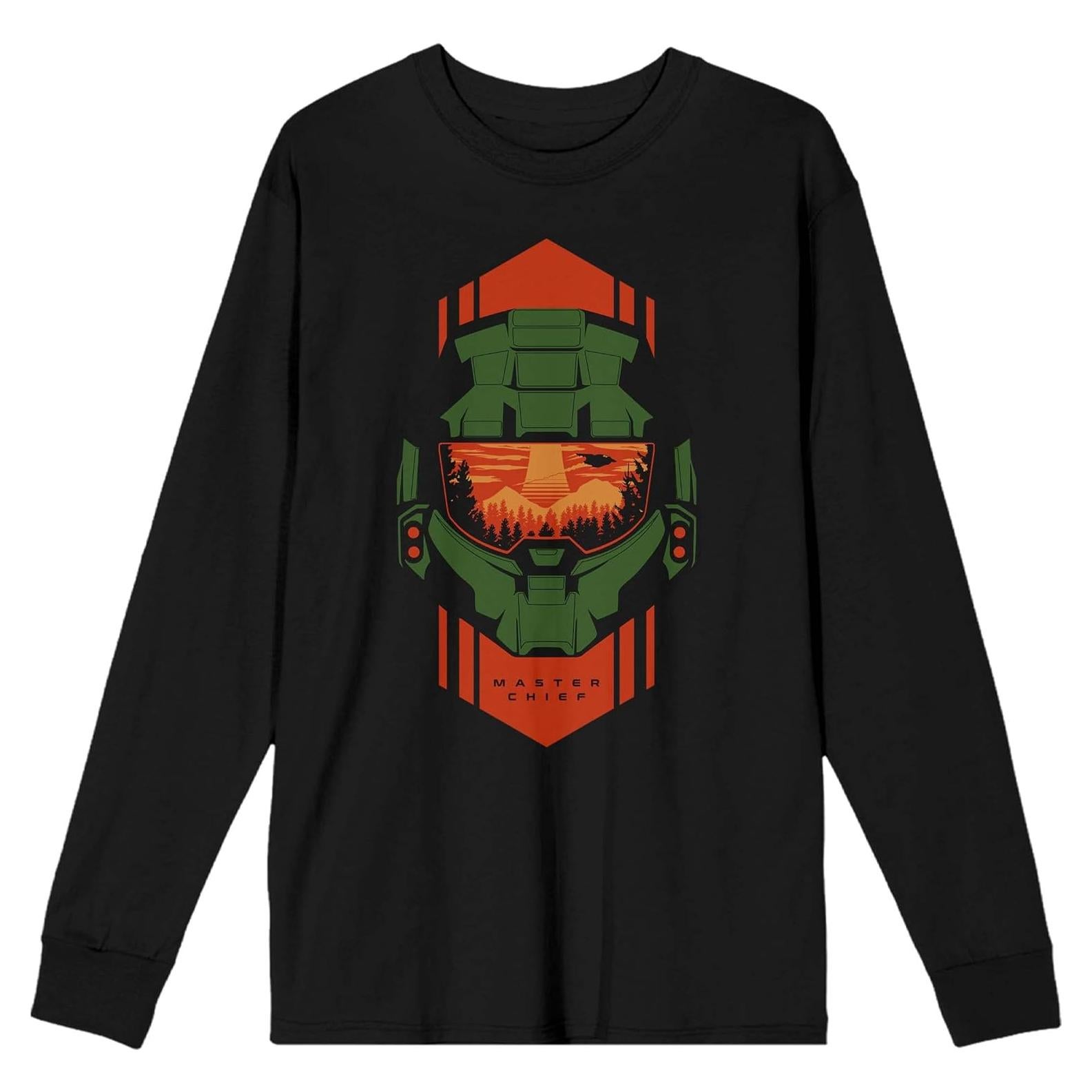 Camiseta Manga Larga Halo Infinite Maestro Jefe Hombre Negro