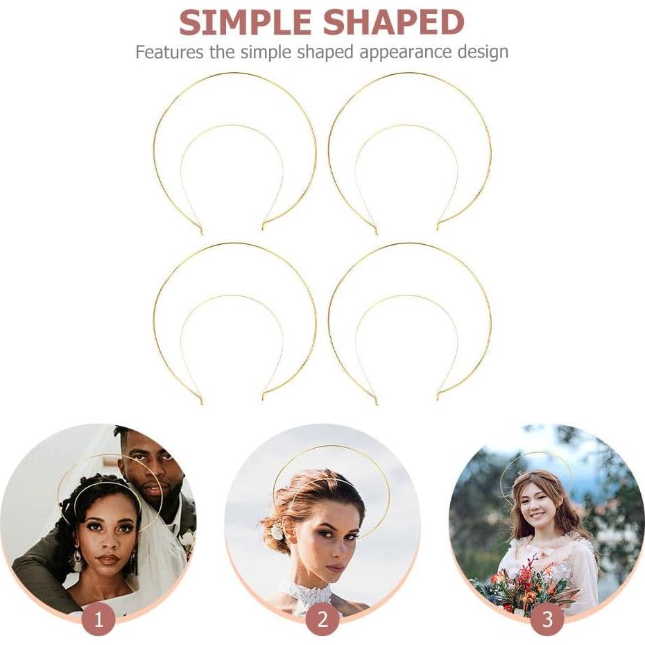 Diadema Halo Dorada Beaupretty 4PCS Accesorios para Fiesta