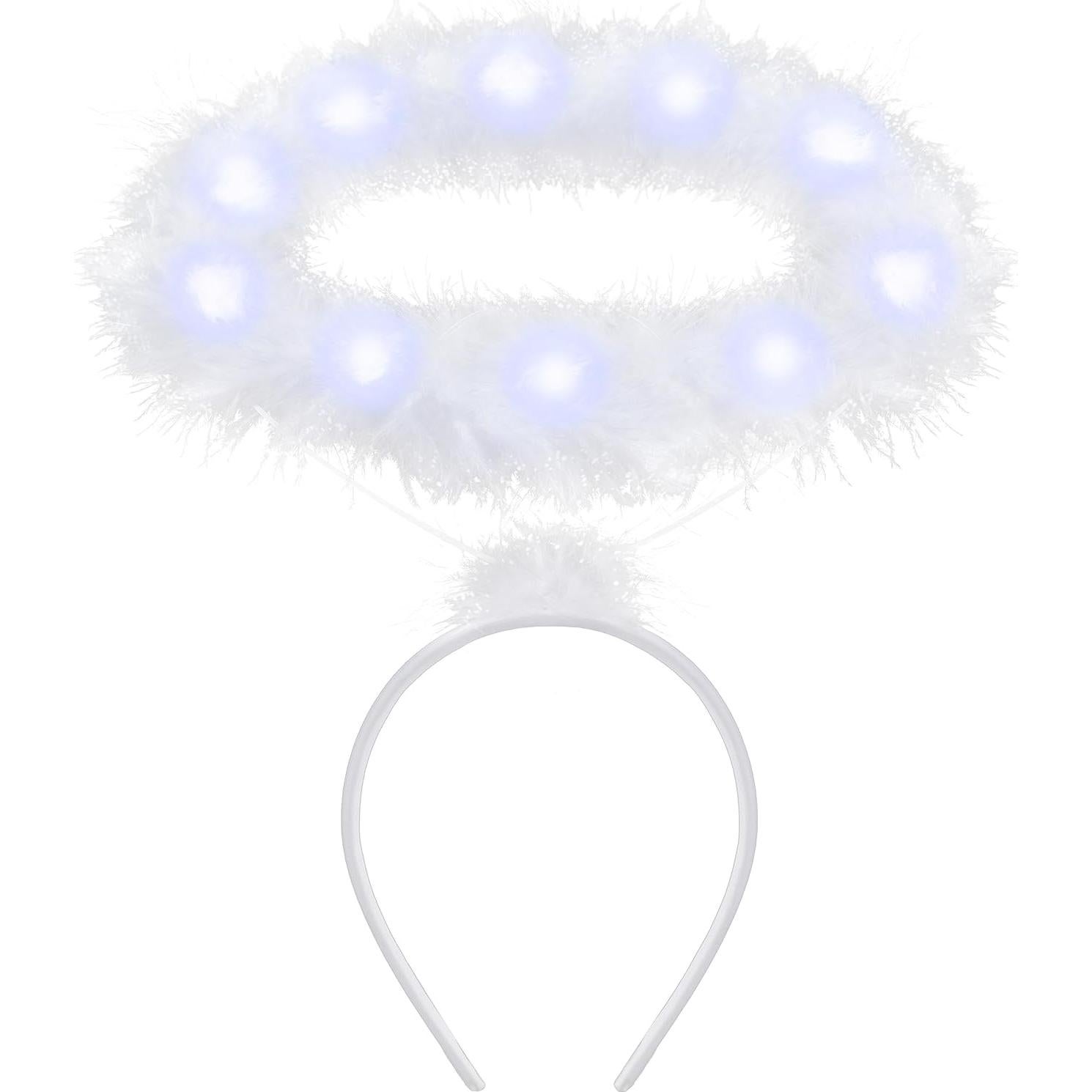 Diadema de Halo Iluminada LED Spooktacular Creations - Ángel Blanco