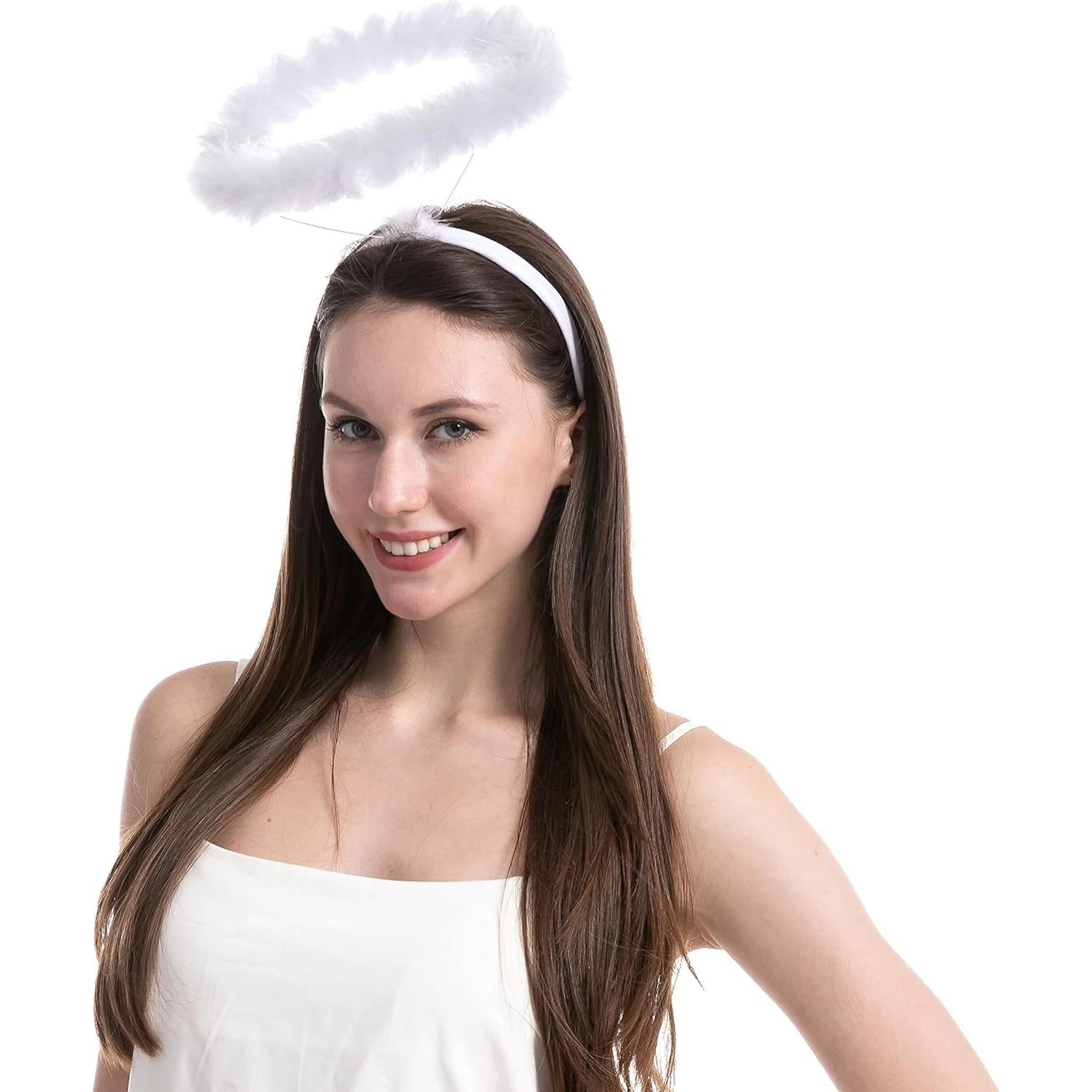 Diadema de Halo Iluminada LED Spooktacular Creations - Ángel Blanco