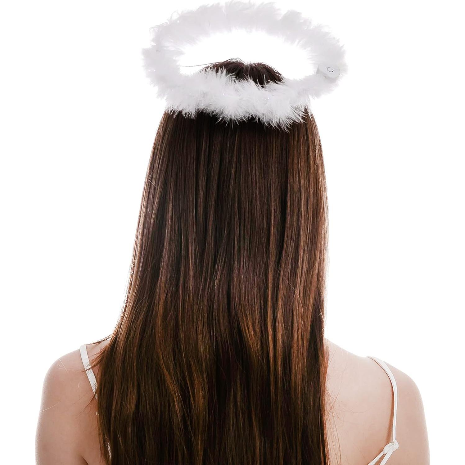 Diadema de Halo Iluminada LED Spooktacular Creations - Ángel Blanco